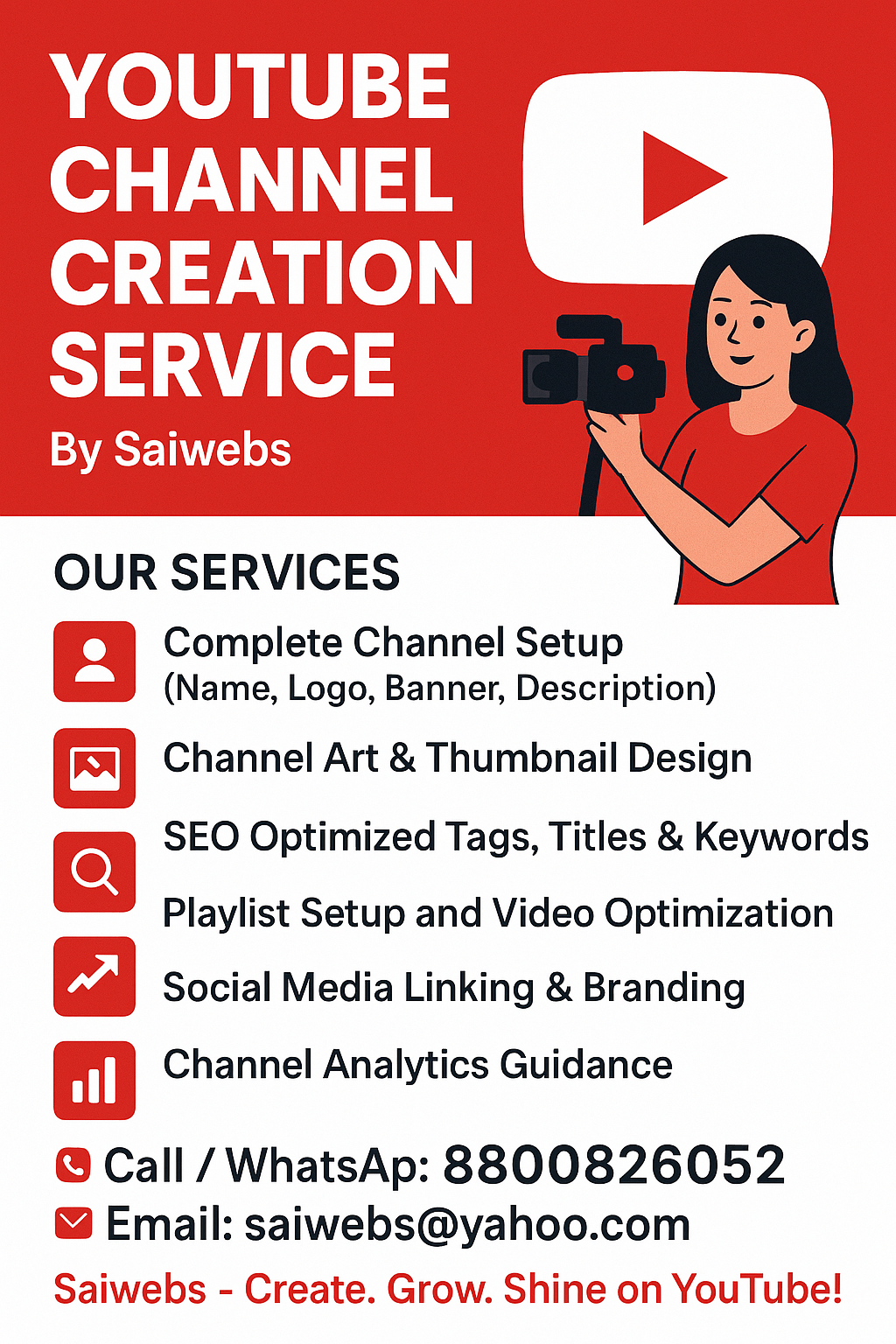 YouTube channel creation