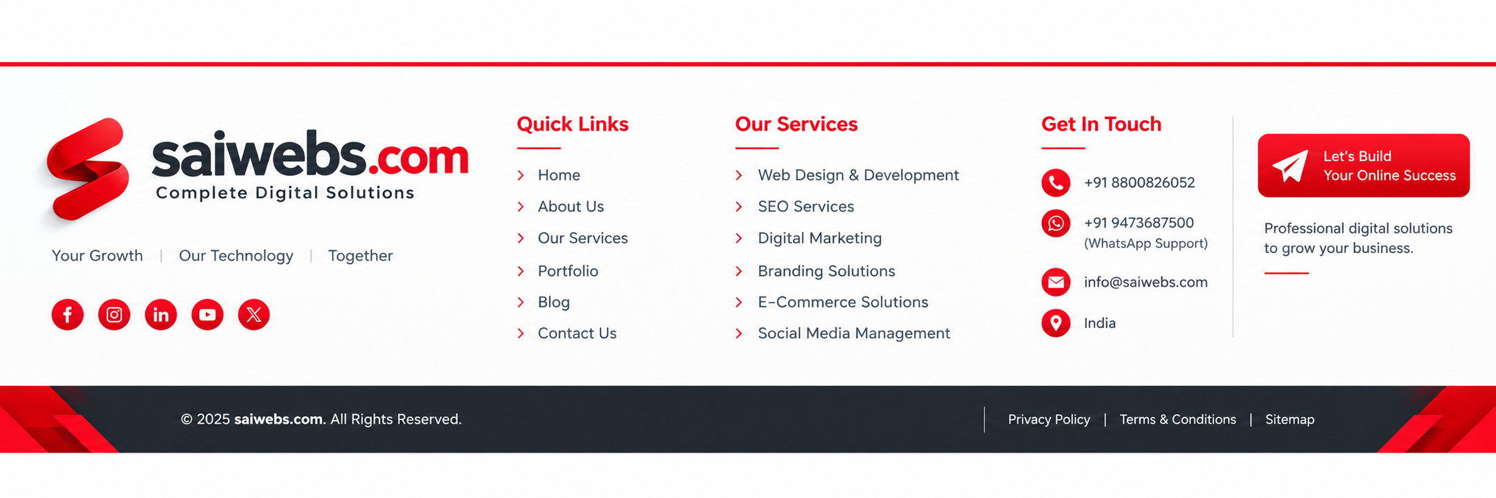 SaiWebs Footer